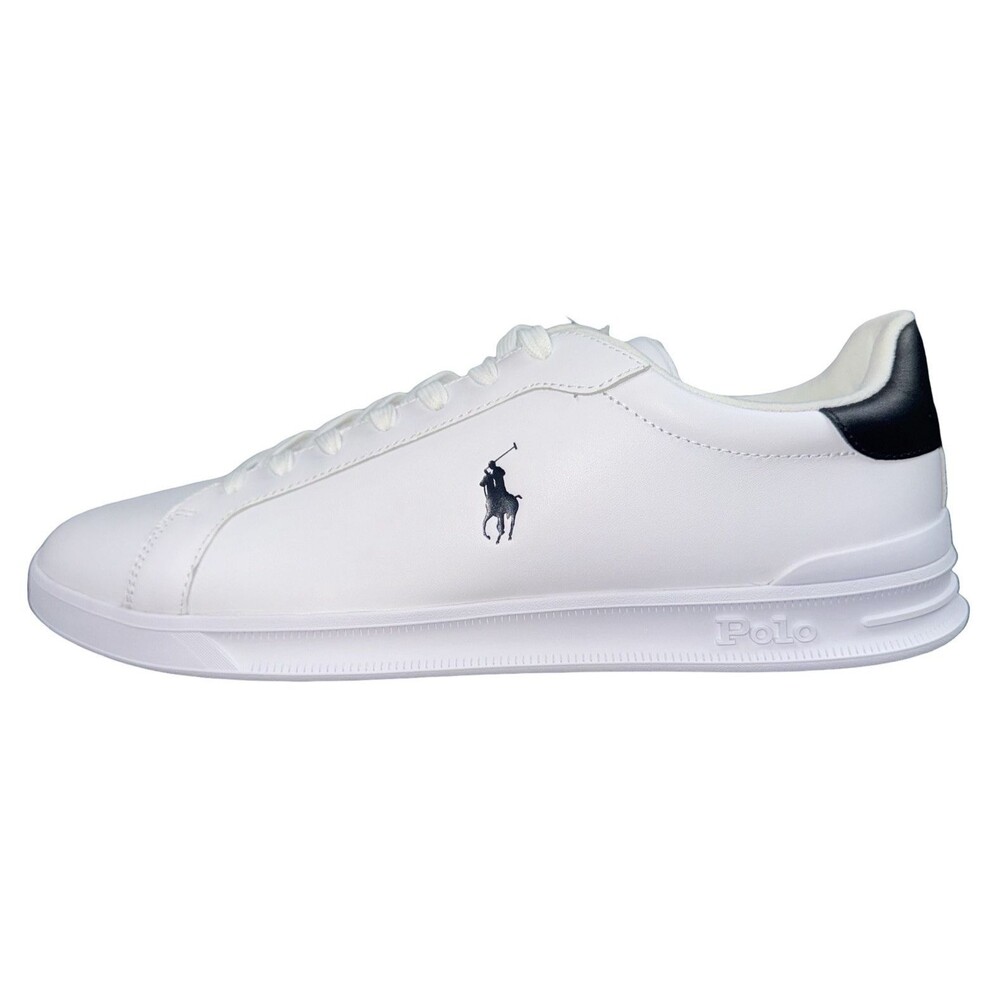 Polo Ralph Lauren Size 14 Heritage Court II Sneakers White Black Leather New